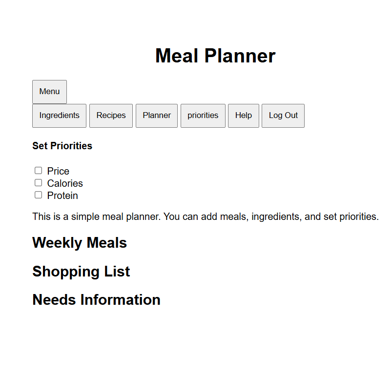 meal planner project